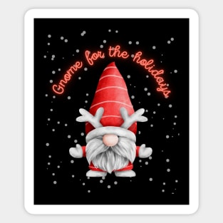 Gnome For The Holidays - Cute Funny Adorable Holiday Sticker